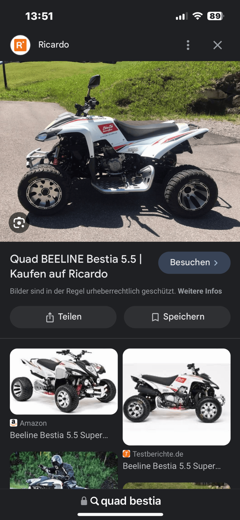 Motorrad verkaufen Beeline Bestia ATV Quad Ankauf